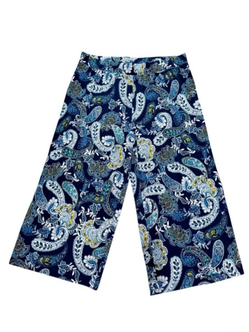 Jessica London Everyday Stretch Knit Printed Pull On Wide Leg Culotte Pants